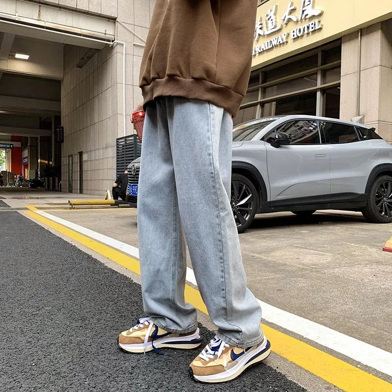 2022 Blue Black Baggy Jeans Men Fashion Casual Straight Jeans Men Streetwear Hip Hop Loose Denim Pants Mens Trousers M-2XL