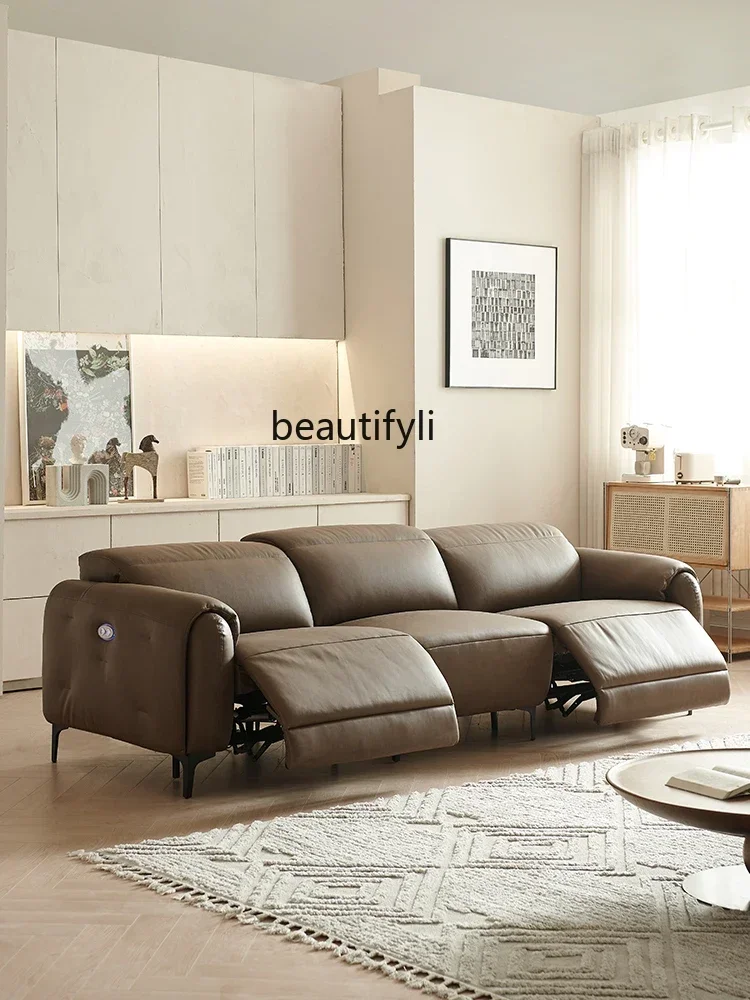 Новый кожаный диван ss для гостиной 2023 новый итальянский минималистичный из
