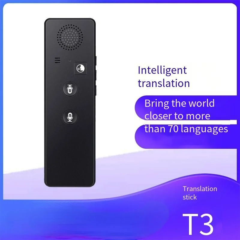 

T3 Portable Mini Wireless Smart Translator 70 Languages Two-Way Real Time Instant Voice Translator APP Bluetooth Multi-Language