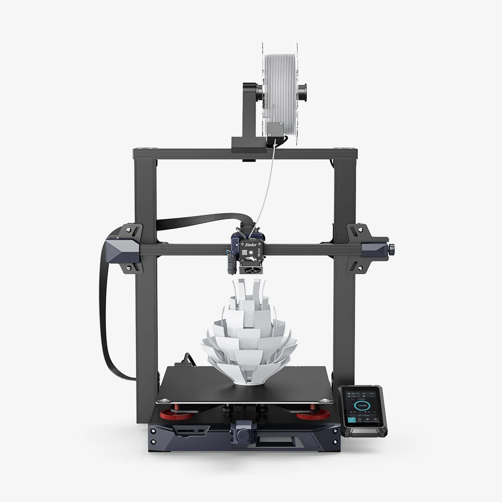 

3D принтер Ender-3 S1 PLUS Creality, 300*300*300 мм, двухступенчатый прямой экструдер, 4,3 дюйма, 32 бит, бесшумный