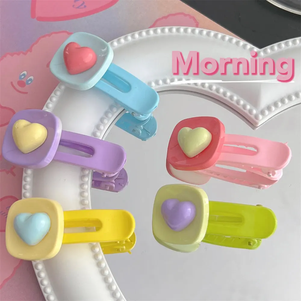 

Kawaii Heart Hair Clips Soild Color Women Hairpin BB Clip Barrette for Sweet Girls Headband Hairpins for Kids Hair Accessories