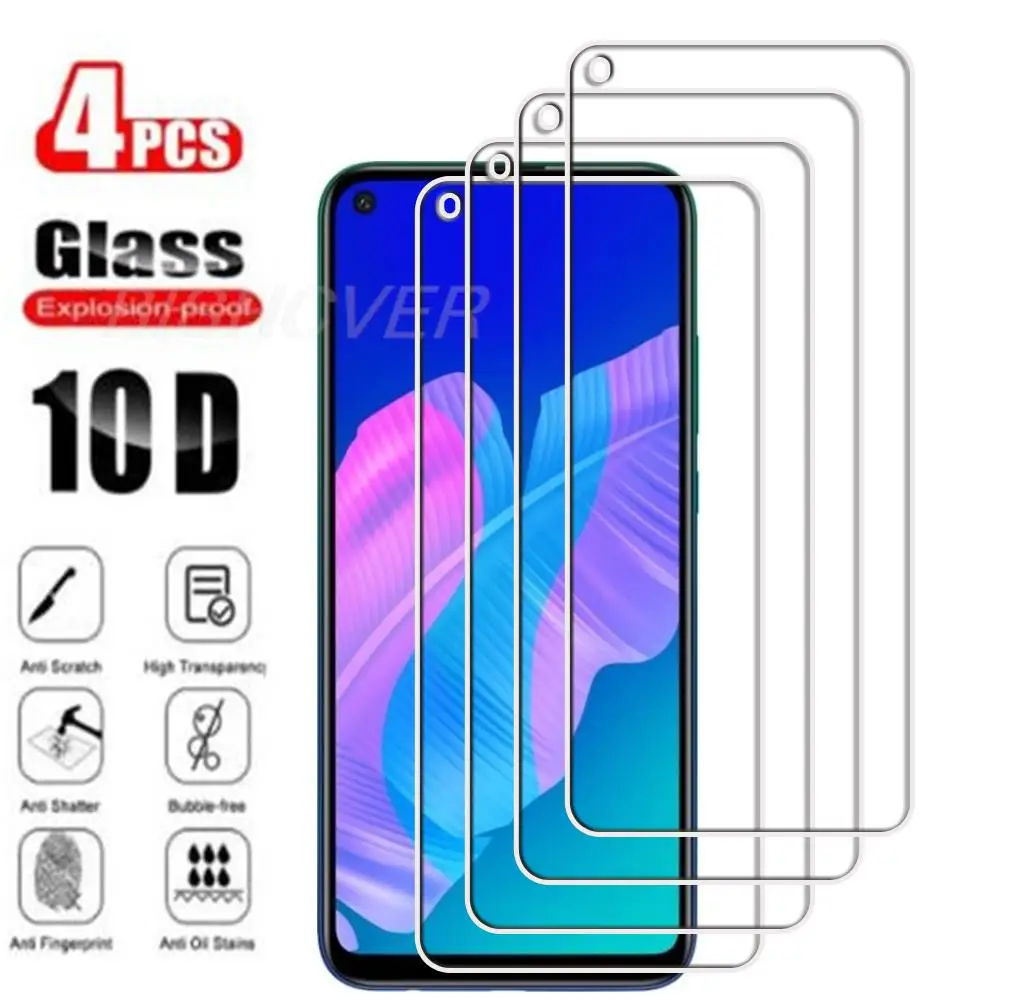 

4Pcs Tempered Glass For Huawei P40 Lite E 6.39" ART-L28, ART-L29, ART-L29N Screen Protector Protective Glass Film 9H