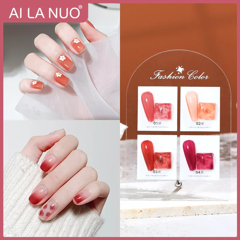 

4 Colors Nail Gel Polish 8ml Pink Red Soak Off Uv Led Long Lasting Varnish Gel Nail Art Polish Gel for Manicure Supplies uv DIY