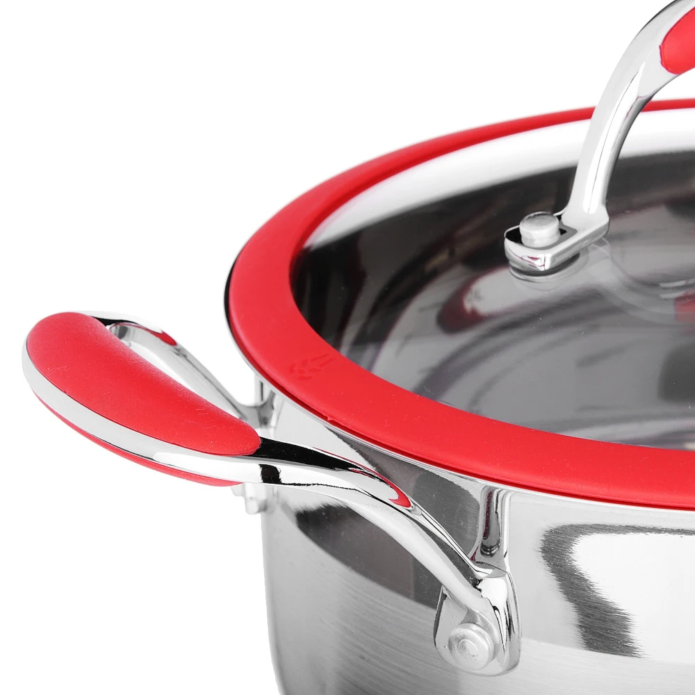 Saucepan SATOSHI Venray 20x11 cm 3.2 l with g lass lid induction stain less stee Utensi ls for kitchen Home app liances Tab leware supplies