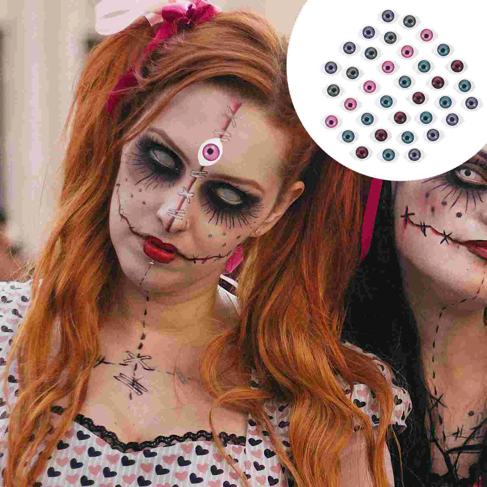 

60 шт., реквизит для Хэллоуина, искусственные глазные яблоки, реквизит для страха, декор для Хэллоуина, искусственных глазных Яблоков для косплея