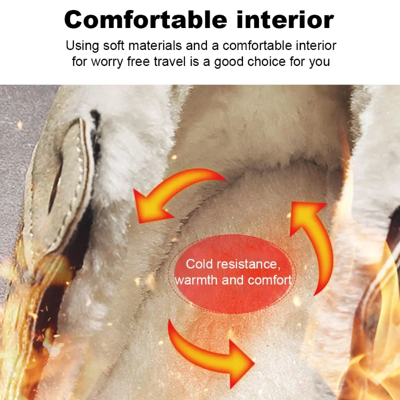 Ботинки мужские зимние плюшевые повседневные на шнуровке нескользящие теплые