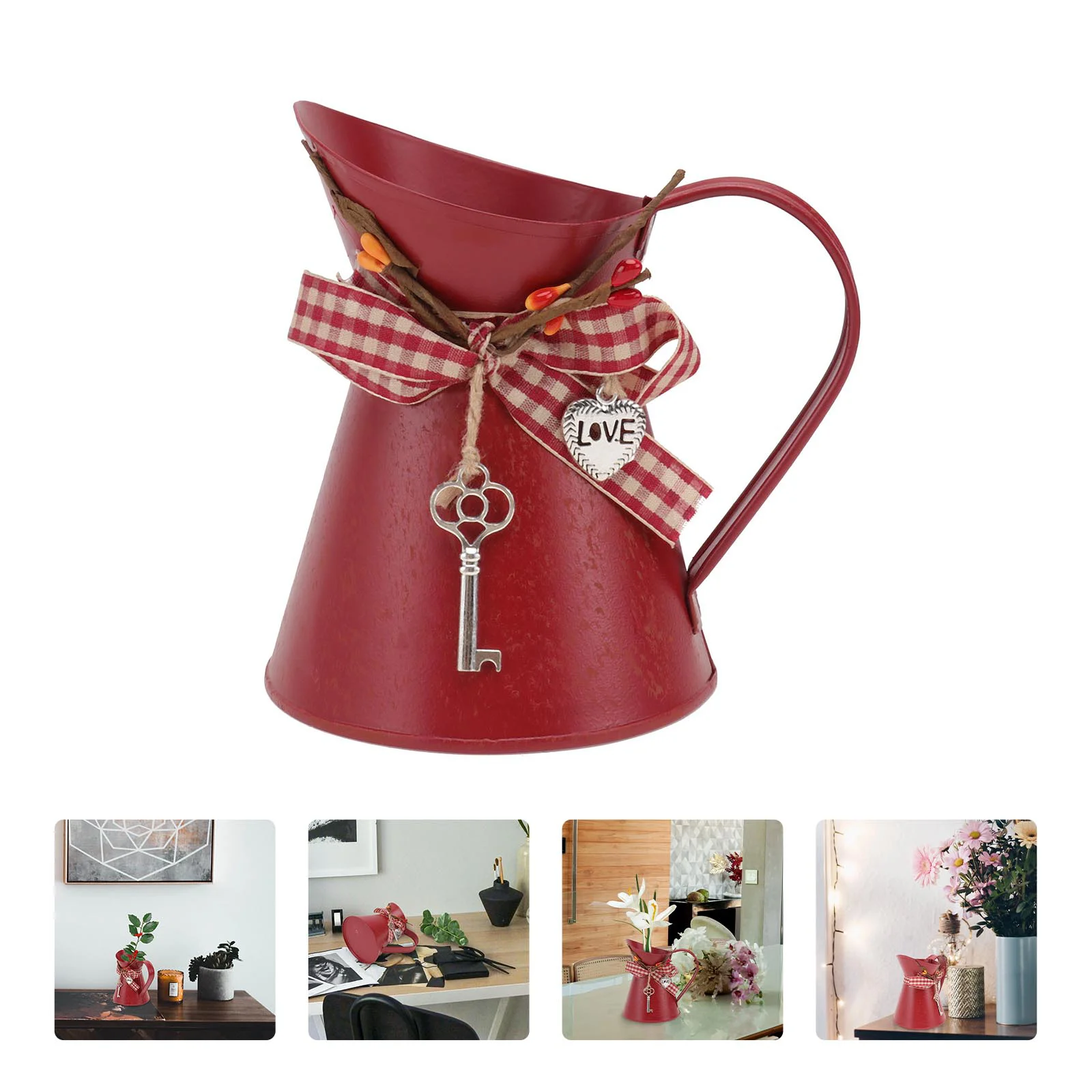 

Outdoor Pots Retro Flower Bucket Wedding Table Decor Country Decor Vintage Decor Iron Pitcher Vase Jug Tin Bucket Flower Pot