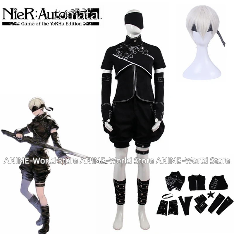 Фото Костюм для косплея из игры нинейер: Automata 9S, модные черные наряды, униформа для Хэллоуина и карнавала с глазным знаком, искусственный костюм, ... №1