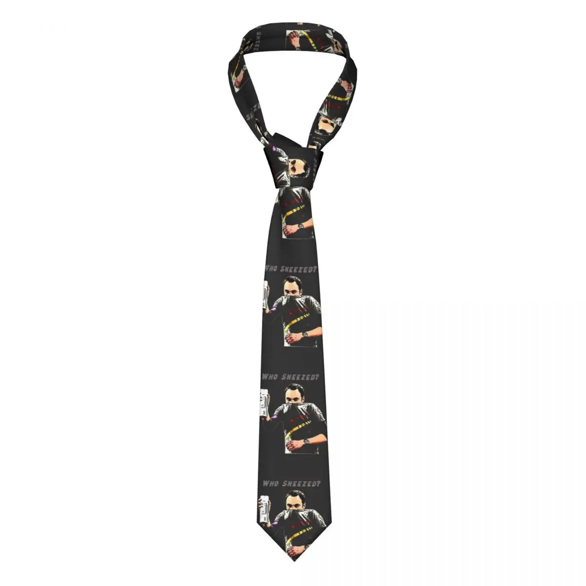 

Sheldon Who Sneezed Necktie Slim Polyester 8 cm Classic The Big Bang Theory Neck Ties Shirt Accessories Gravatas Business