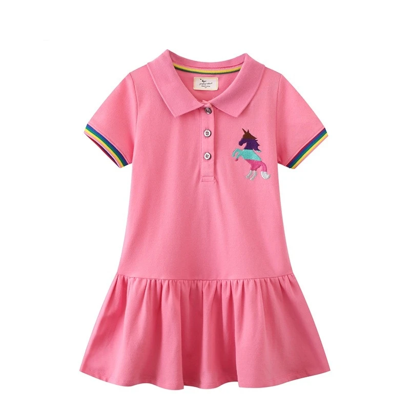 Платья для девочек летнее розовое милое элегантное платье принцессы Униформа с