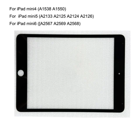 Для iPad mini 4 5 6, передняя стеклянная линза ЖК-дисплея, сенсорный экран для iPad 4 5 6, сенсорная панель, внешнее стекло экрана без гибкого экрана