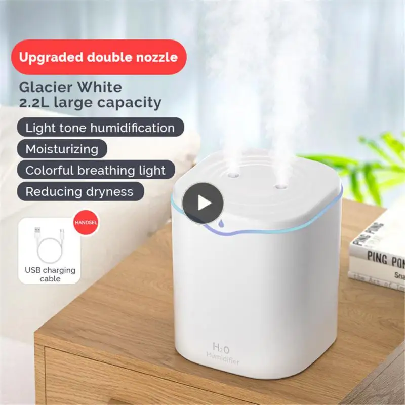 

2.2L Mini Air Humidifier Double Spray Humificador Large Capacity Usb Aromatherapy Spray Air Purifier Home Аромадиффузор Для Дома