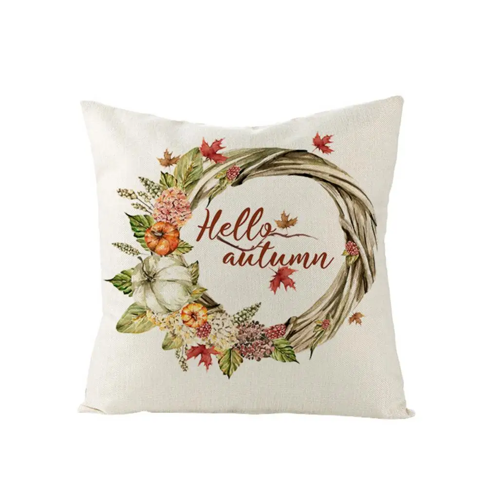 

Pumpkin Leaf Print Throw Pillow Case Cushion Cover Thanksgiving Day Decor Gift