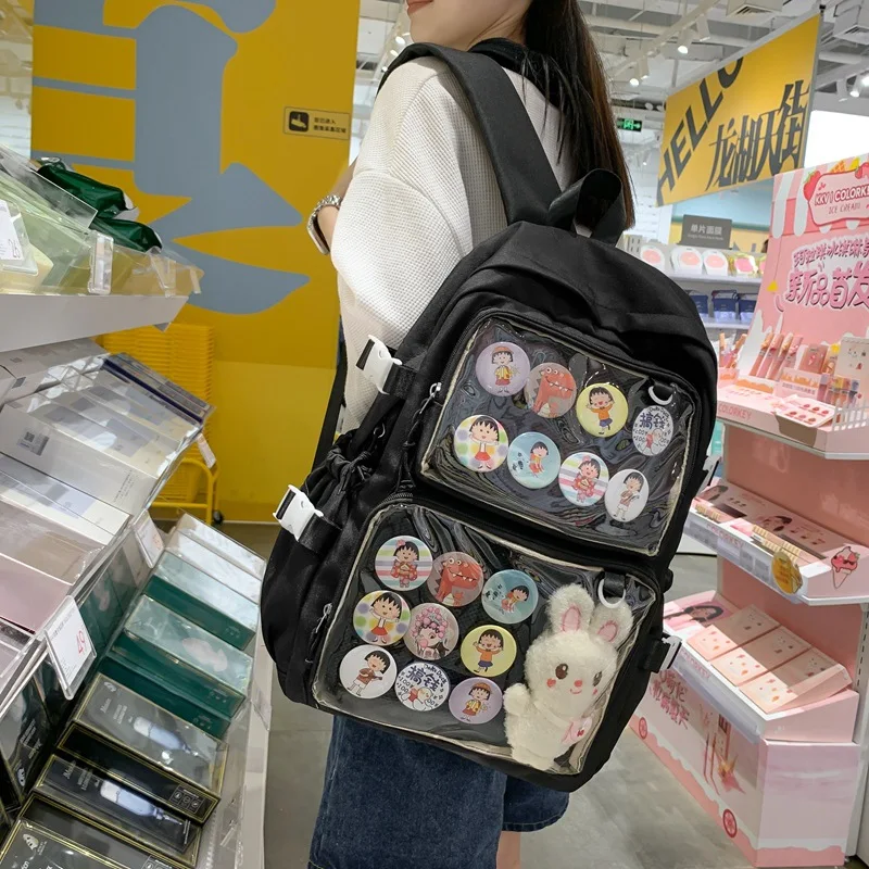 Фото Японский Kawaii Itabag женский новый 2024 прозрачный рюкзак женский большой вместительный рюкзак Ita школьные сумки для студентов колледжа JK №5
