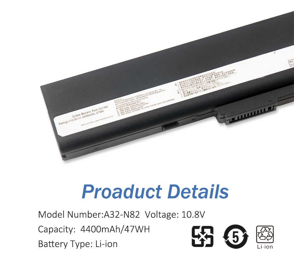 Запасная аккумуляторная батарея ETESBAY для N82E N82EI N82JV N82J N82 N82JQ A32-N82 PN N82JQ-VX002V A42-N82