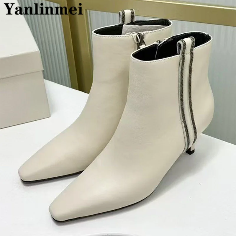 Сексуальные женские короткие ботинки на каблуке с котенком ботильоны высоком