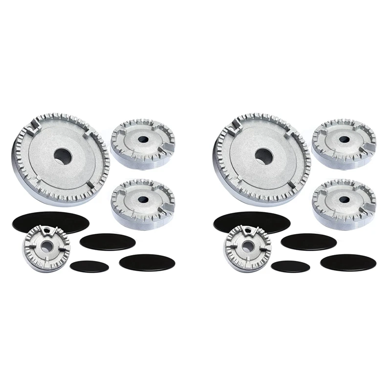 

2X Cooker Hat Set Stove Lid Upgraded, Oven Gas Hob Burner Crown Flame Cap, Gas Burner Flame Cap