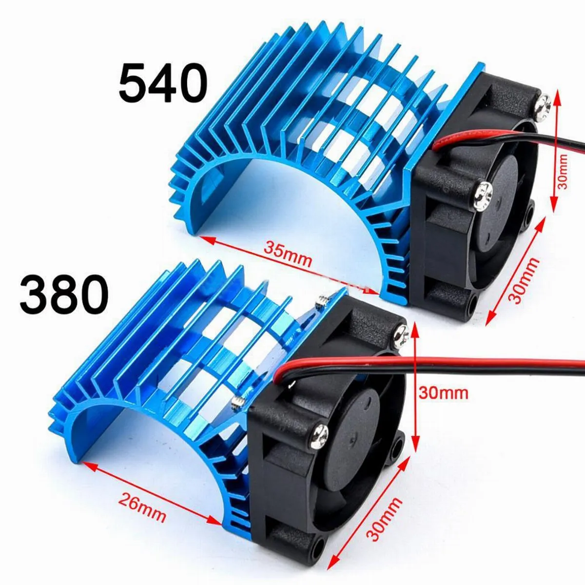 

Aluminum 3650 380 / 540 550 Electric Motor Stock Proof Cover Heat Sink Cooling Fan Suit for All 1/8 1/10 1/12 1/16 RC Car