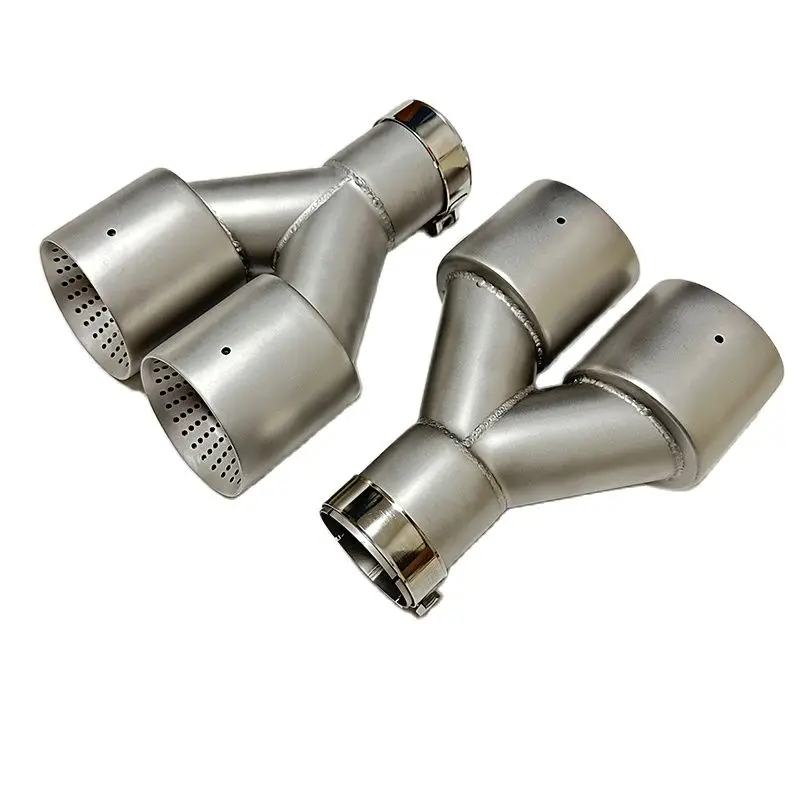 

car accessories Exhaust pipe Stainless steel sandblasted tail throat silencer Y type double outlet flush large caliber