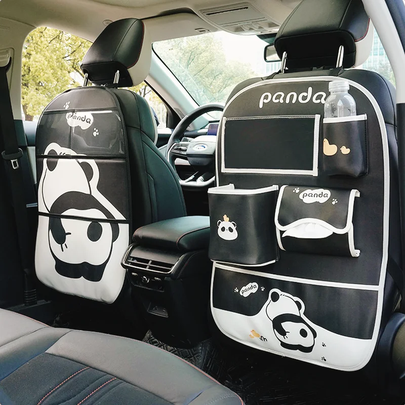 Автомобильный Органайзер на заднее сиденье в виде панды с держателем для
