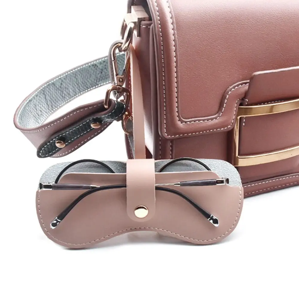 

Travel Portable Handmade Hanging Wrist PU Leather Sunglasses Case Glasses Storage Box Glasses Bag