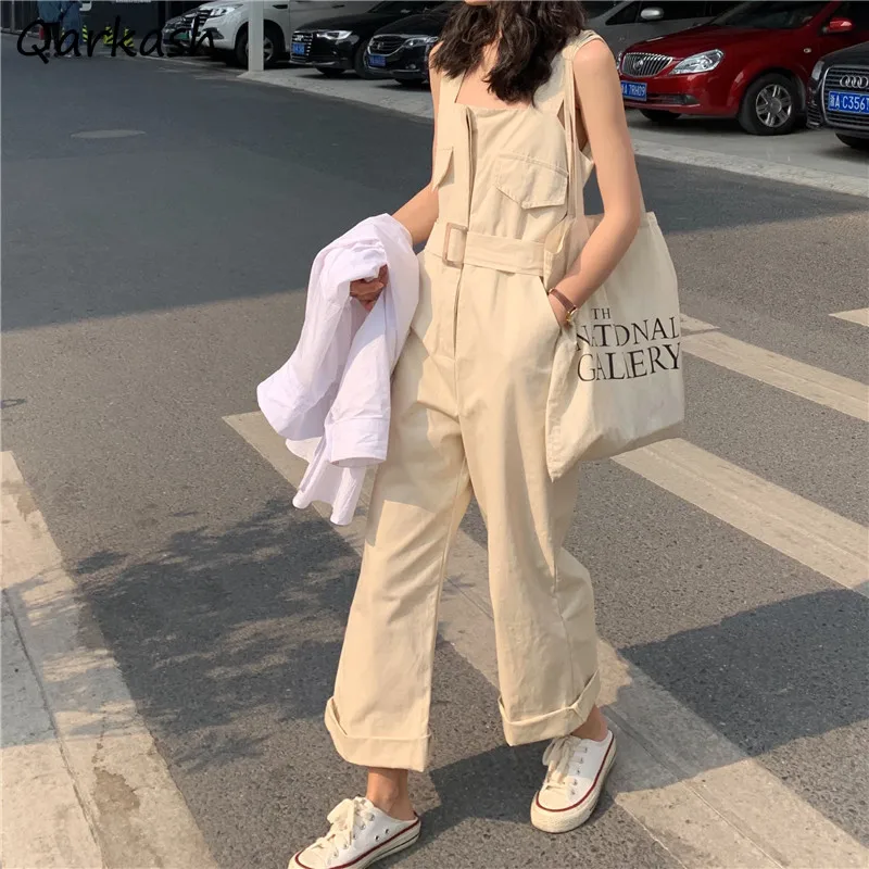 

Strap Jumpsuits Women Summer Thin New Japanese Style High Waist Harajuku Street Wear Fashion Stylish Casual Solid Simple Young
