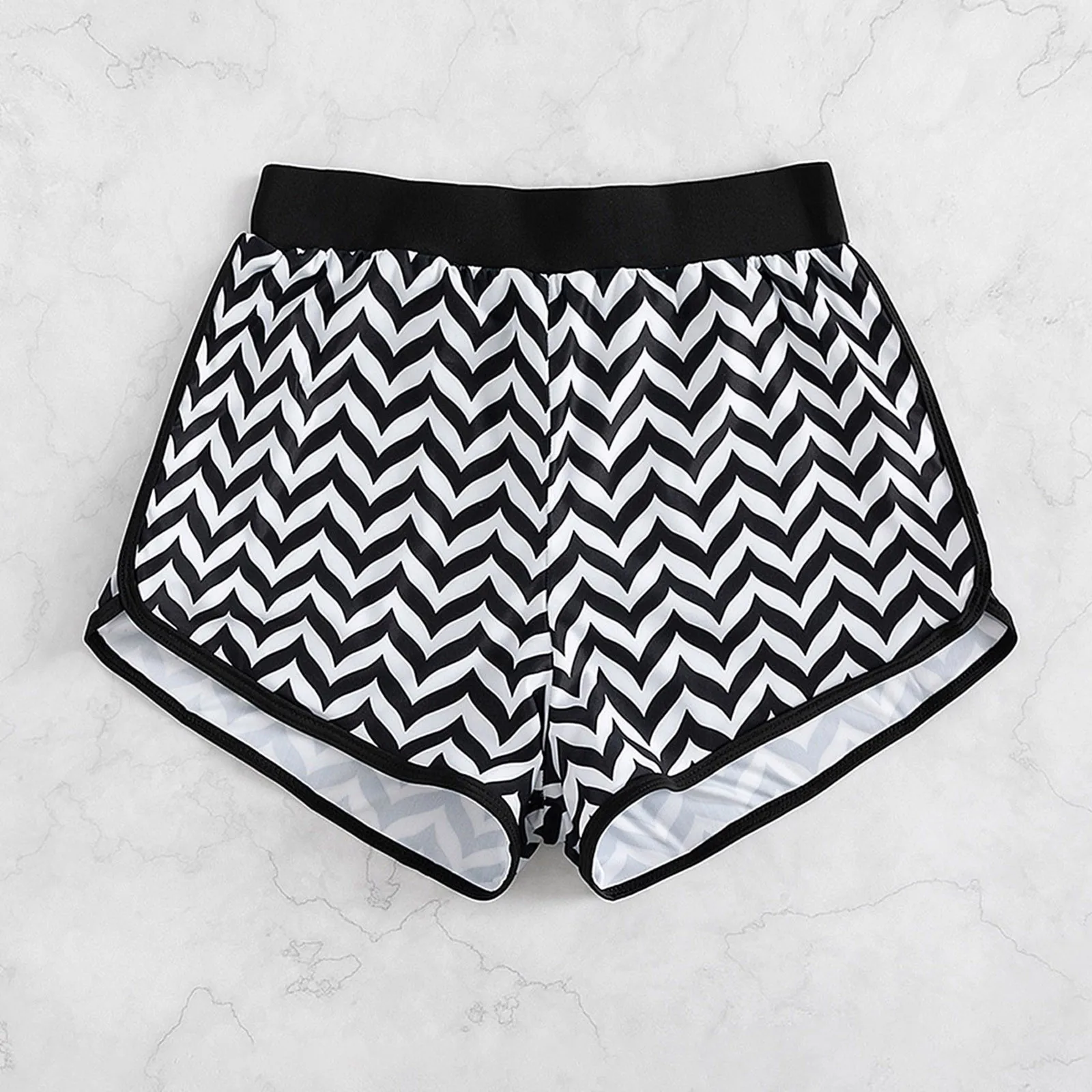 Женские пляжные шорты на пуговицах с высокой талией |