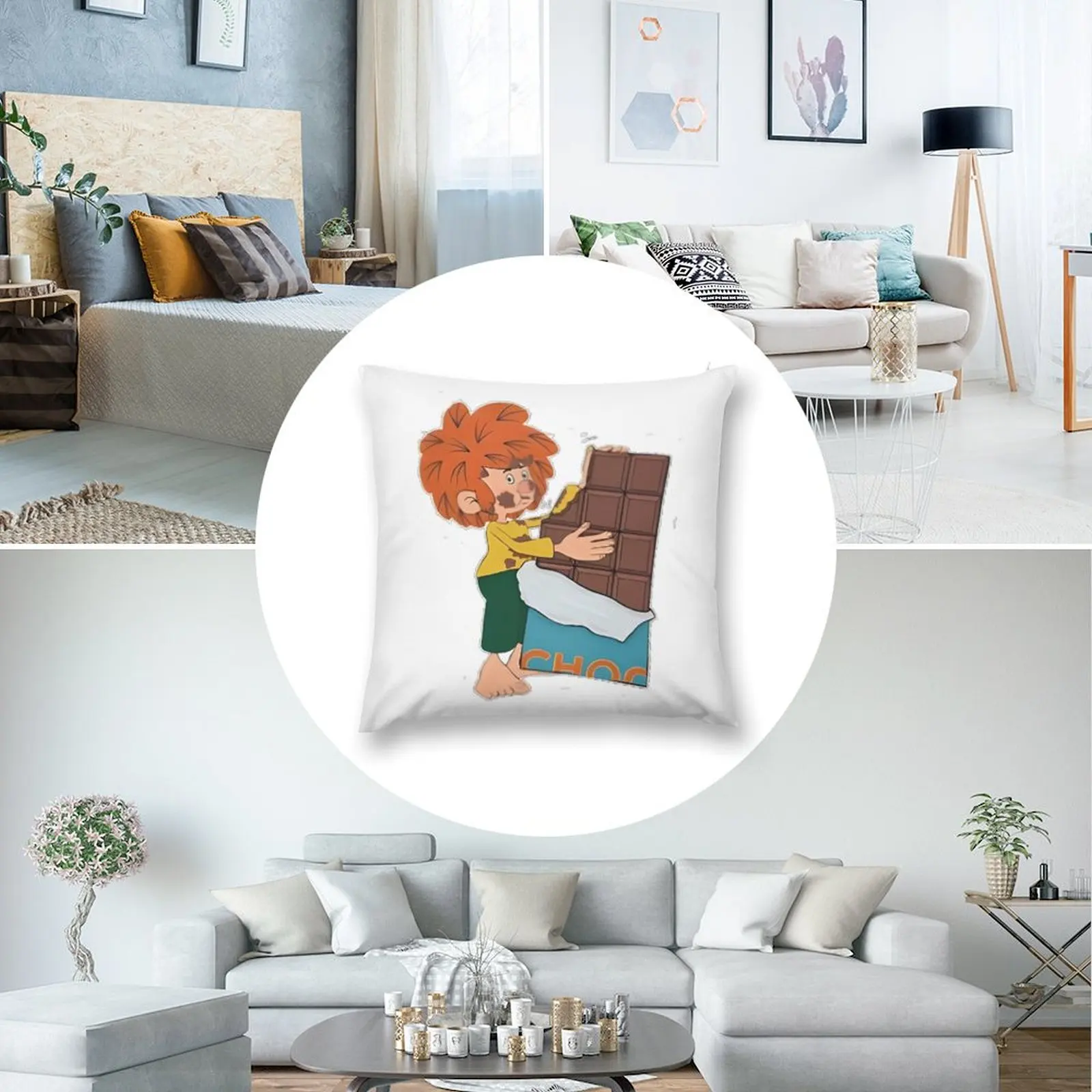 Pumuckl isst Sch Fisk Декоративная подушка аниме девушка Наволочки Подушки для кровати