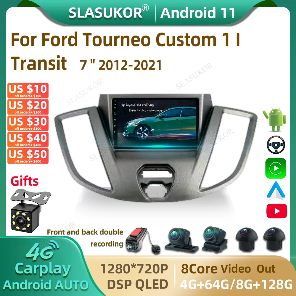 

7 Inch For Ford Tourneo Custom Transit 2012-2021 Android Car Radio Multimedia Video Player Car Audio Stereo Player Navigation