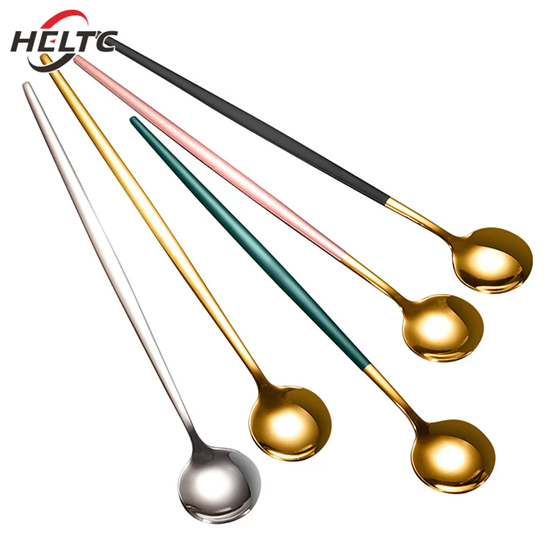 Креативная ложка для смешивания кофе из нержавеющей стали с длинной ручкой