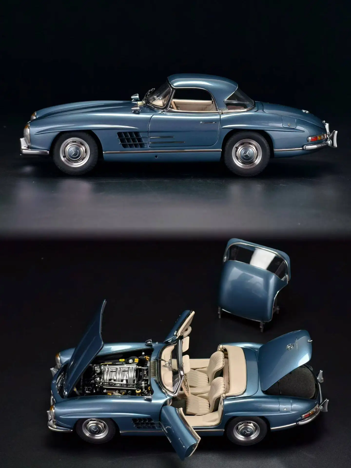Фото Модель автомобиля CMC 1:18 300SL W198, имитационная, лимитированная серия, полностью открывающаяся, из металлического сплава, статическая, игрушка-подарок №2