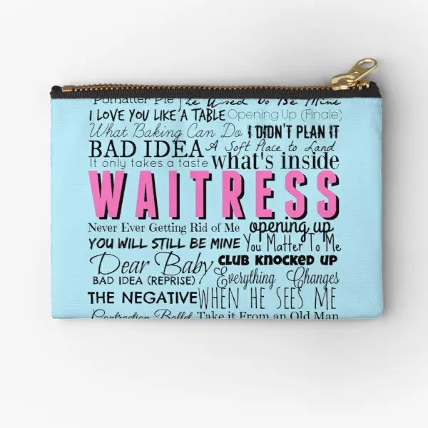 

Waitress Original Cast Recording Zipper Pouches Pocket Storage Bag Coin Packaging Men Pure Women Socks Underwear Cosmetic