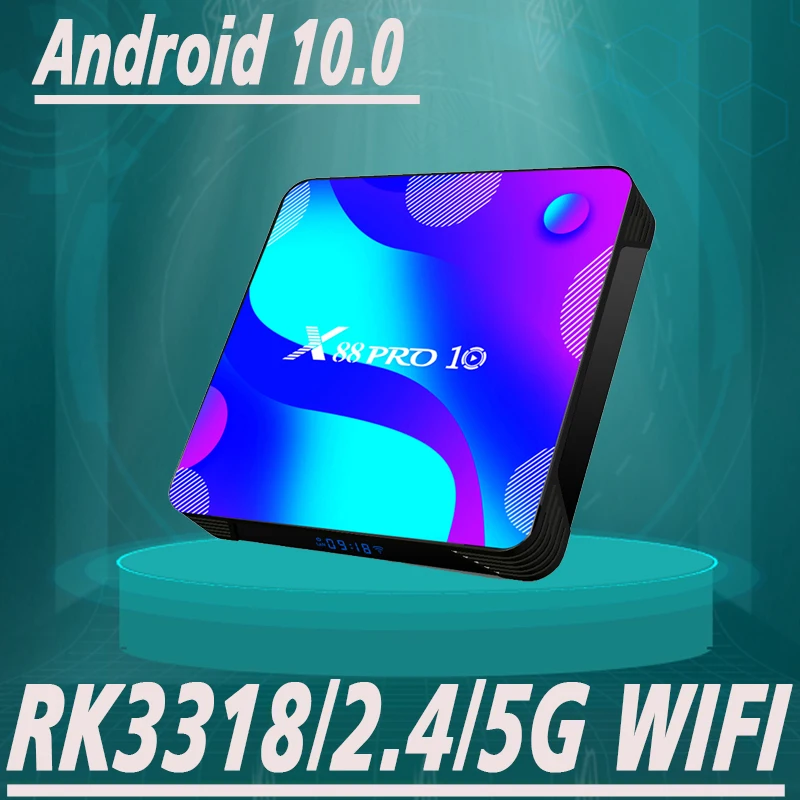 

2022 Iptv приставка 4k Android 10,0 Tv 4 Гб Ram X88 Pro 10 медиаплеер Поддержка BT 4,0 Rockchip RK3318 Android Tv Iptv Приемник