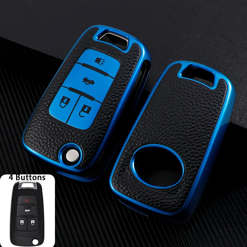 Leather Car Remote Key Case Cover for Chevrolet Cruze Aveo Trax Sail Malibu Captiva Opel Vauxhall Astra J Corsa Insignia Mokka