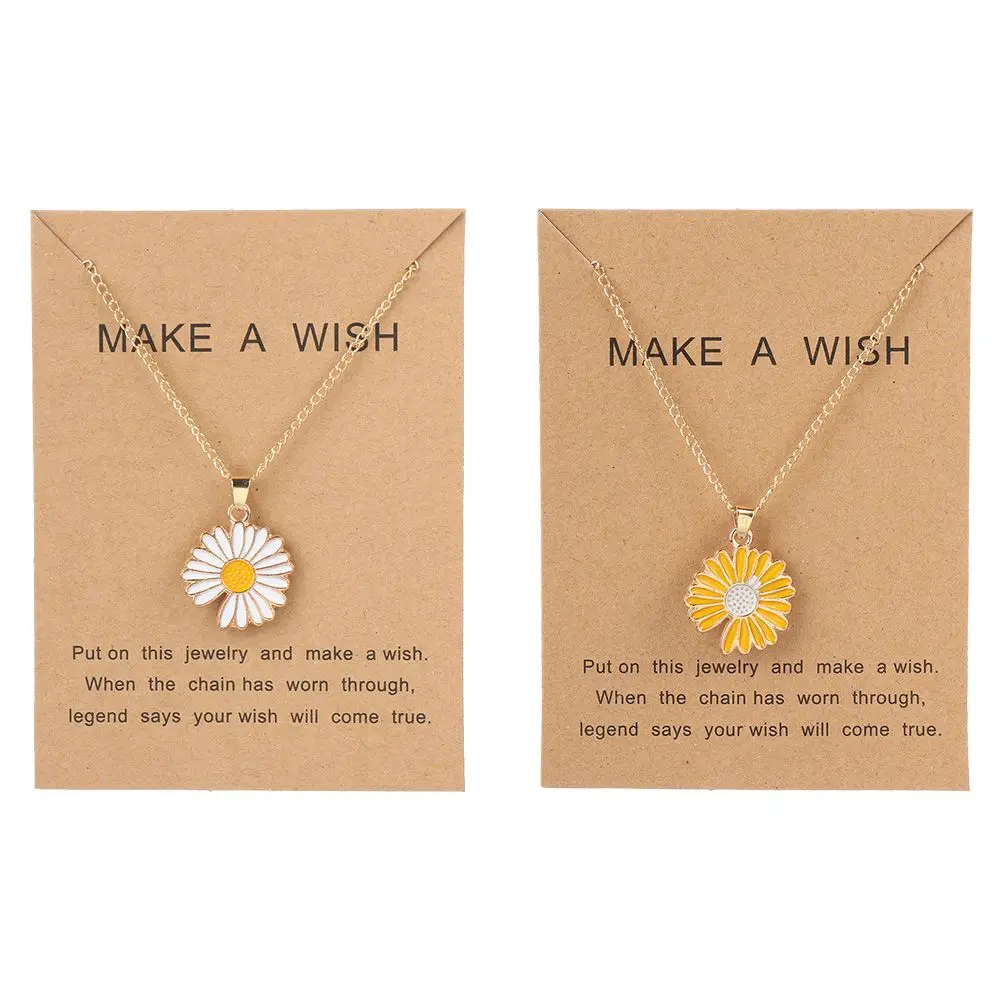 Fashion Novelty Metal Pendant Cute Neck Jewelry Daisy Flower Necklace Sunflower Necklace Collar