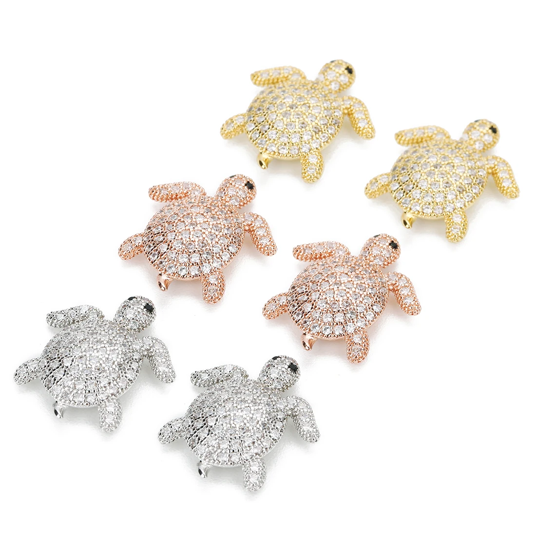 Бусины-подвески в виде черепахи из меди 19 х20 мм 2 шт.