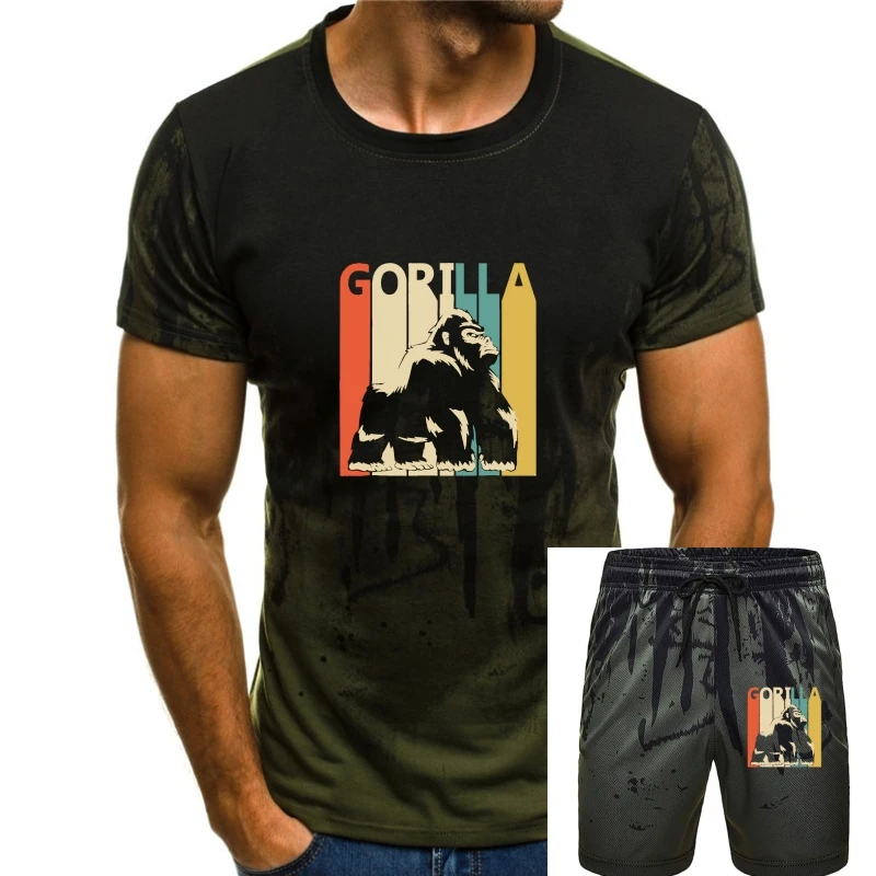 

Gorilla Vintage Black T-Shirt S-3Xl Top Christmas Gifts Tee Shirt