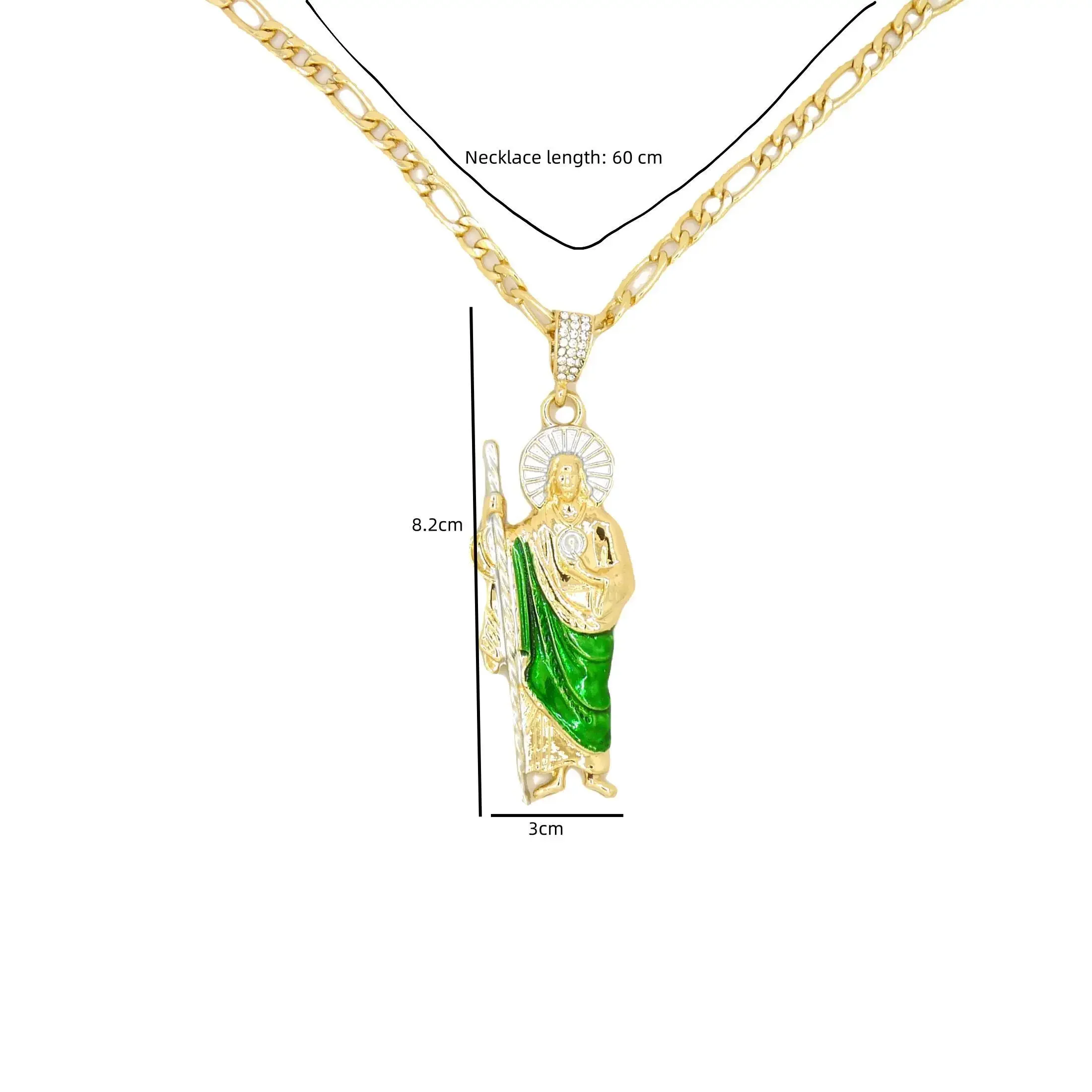 Ожерелье San Judas с позолоченной подвеской в стиле Фигаро 14 к