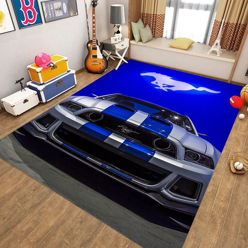 

3D Print Fashion M-Mustang Logo Carpets and Rug Bedroom Living Room area Floor Mats Home Decor Kid room Non-Slip Door mat Gift