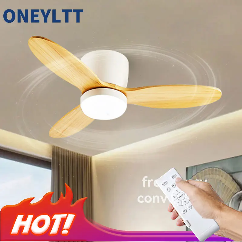 

Modern Wood Ceiling Fans With LED Lights Ceiling Light Fan Lamp Ceiling Fan With Remote Control Decorative BedroomHome
