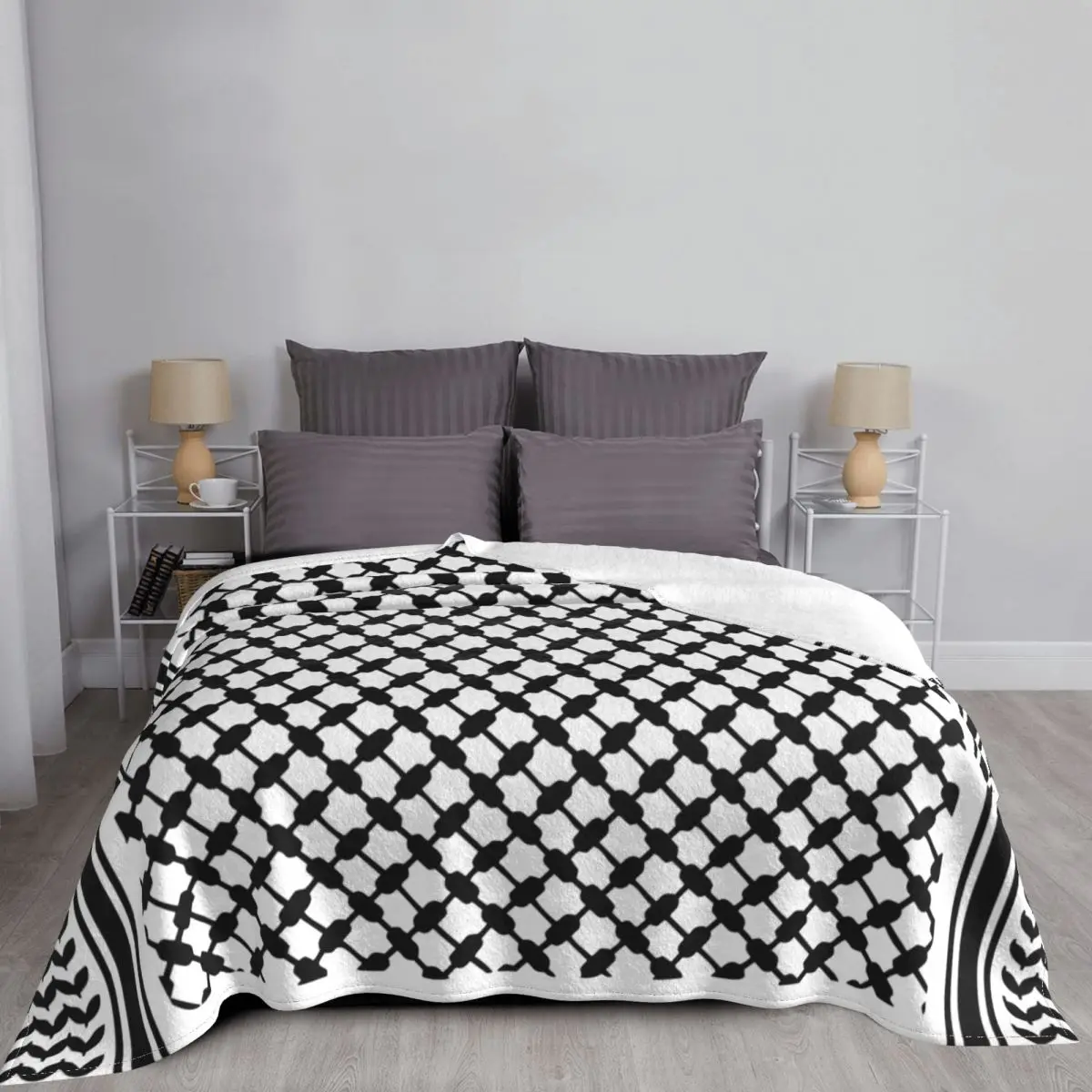 Черные искусственные флисовые одеяла Палестины арабские для дома автомобиля