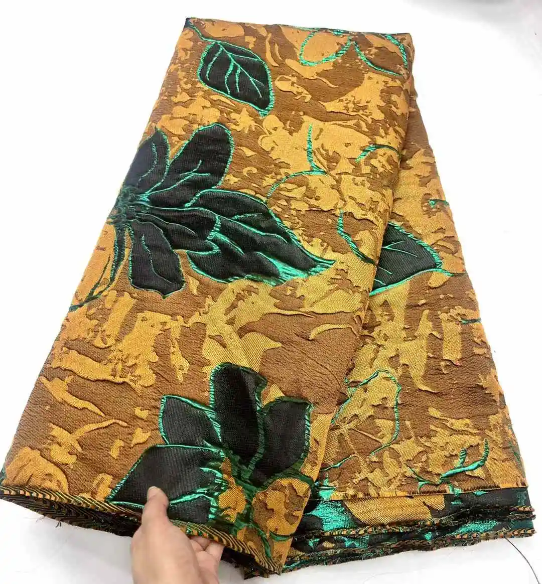 НОВАЯ французская парчовая жаккардовая кружевная ткань роскошное африканское