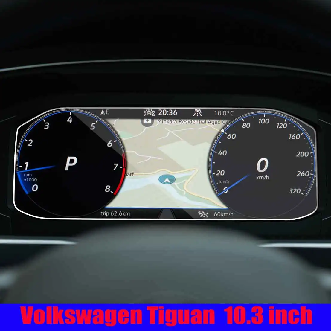 

10.3 Inch Tempered Glass Protective Film For Volkswagen Tiguan 2021 2022 Automotive Interior Instrument Panel Membrane
