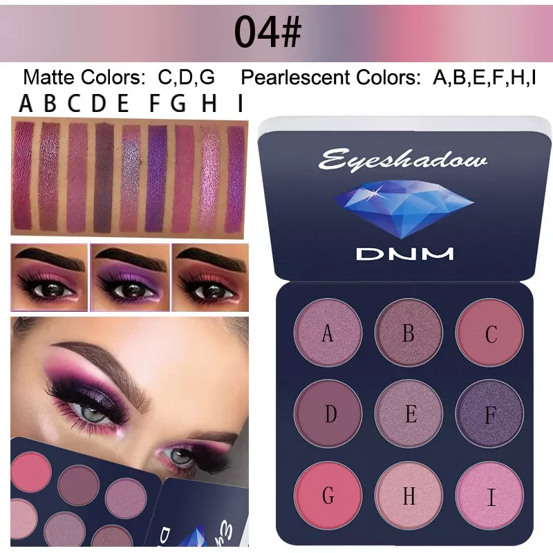 

9 Color/1Pc Eyeshadow Palette Make Up Matte Waterproof Long-lasting Smoky Shimmer Pigmented Eye Makeup Palette