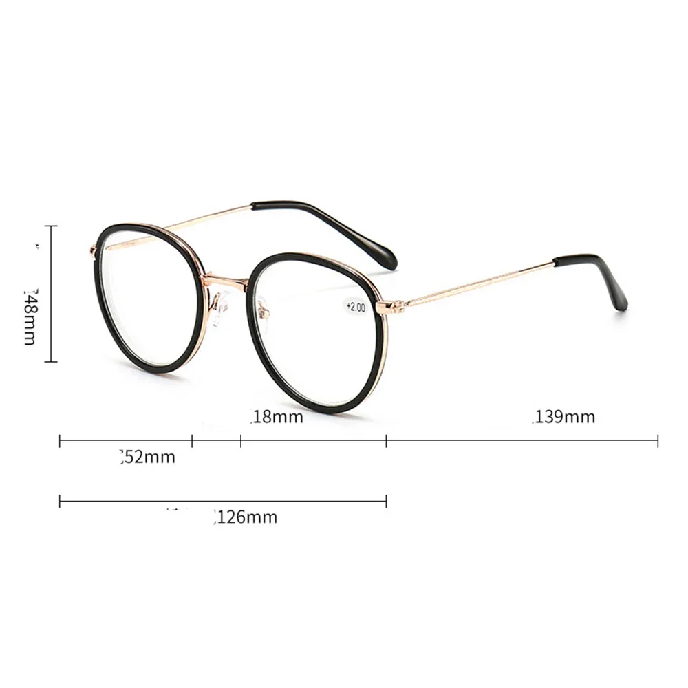 Delicate Hinges Round Frame Ultra-light Oversized Comfortable Progressive Multifocal Reading Glasses +0.75 To +4