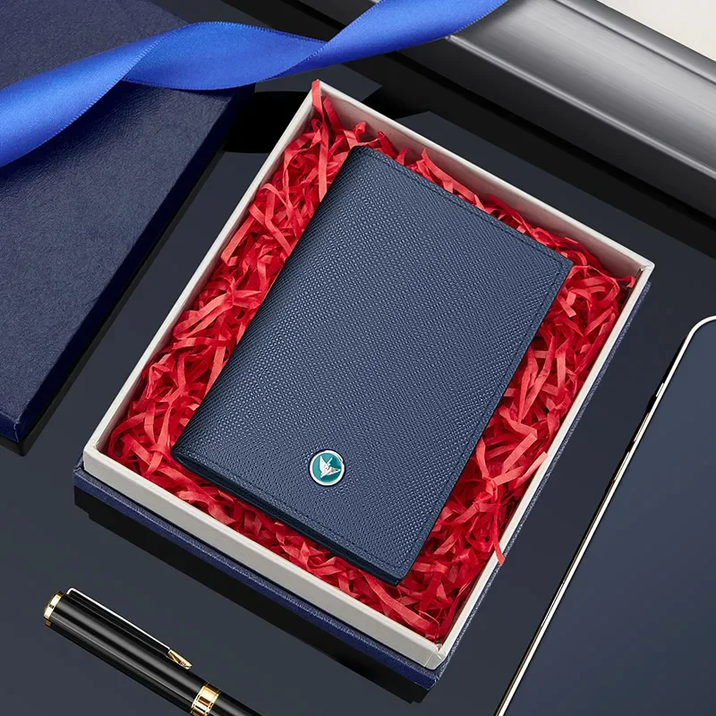 Мужской тонкий водонепроницаемый кожаный кошелек из натуральной кожи с карманом