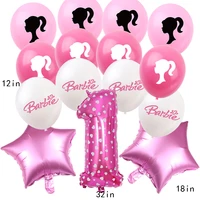 barbiee pink theme birthday balloons 12inch latex ballon baby shower for kids party decorations toys girl gifts home decor
