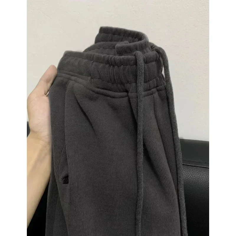 Осень 2024 новый модный полосатый вязаный свитер и повседневные брюки комплект из 2