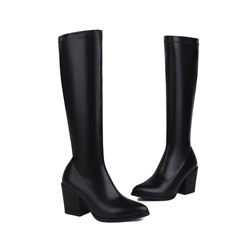 Women Shoes 2022 New Luxury Winter Elegant Party Shoes Plus Size High Heels Sexy Fashion Pointed Knee High Boots Women