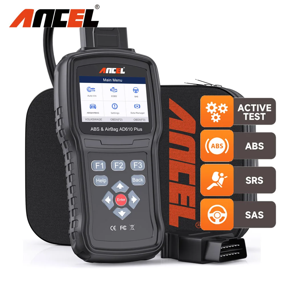 Автомобильный сканер ANCEL AD610 Plus OBD2, проверка двигателя, ABS, SRS, подушка безопасности, сброс SAS, активный тестер, автомобильный инструмент, диагностический сканер, инструменты